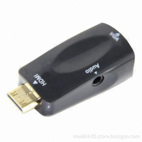 Mini HDMI to VGA female + audio conversion adapter, ultra small size